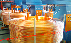 Copper rod bright and oxygen free continuous casting.